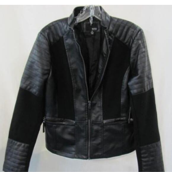 A.N.A. NWT WOMENS LEATHER BIKER JACKET. SIZE MEDIUM . - Picture 4 of 8